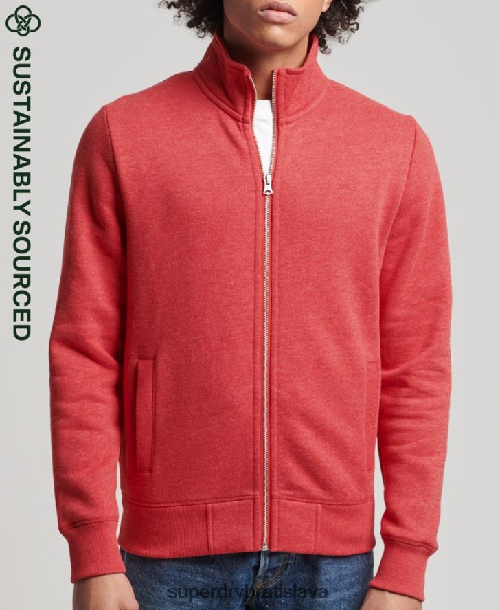 Superdry muži organická bavlna vintage logo zips track top 6B4ZTR5022 oblečenie červená