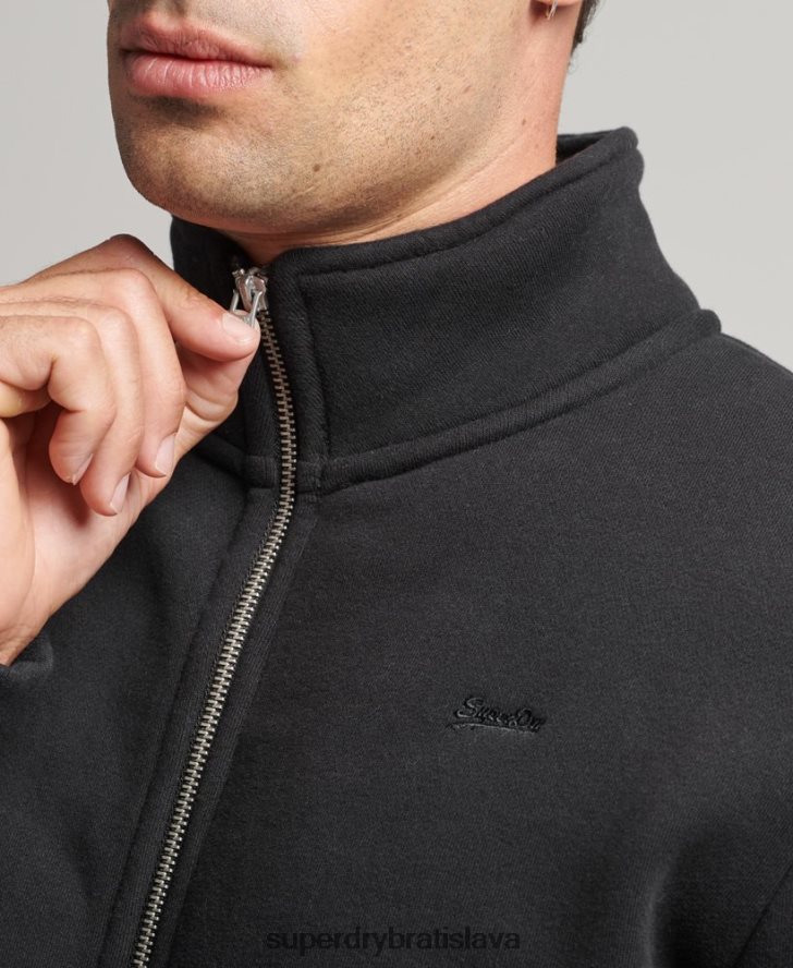 Superdry muži organická bavlna vintage logo zips track top 6B4ZTR5030 oblečenie čierna