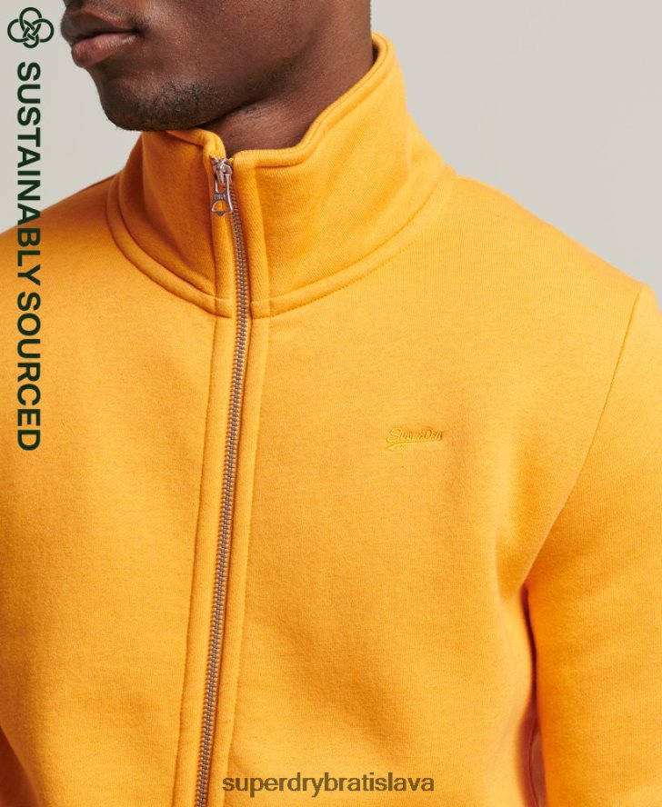 Superdry muži organická bavlna vintage logo zips track top 6B4ZTR5077 oblečenie žltá