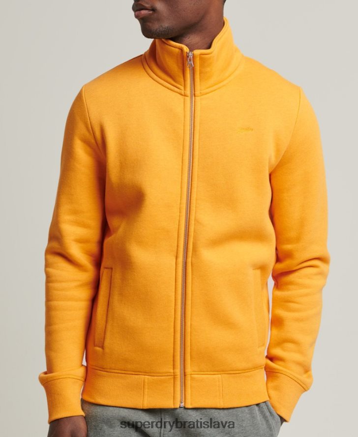 Superdry muži organická bavlna vintage logo zips track top 6B4ZTR5077 oblečenie žltá