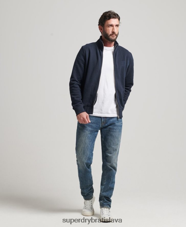 Superdry muži organická bavlna vintage logo zips track top 6B4ZTR5085 oblečenie námorníctvo