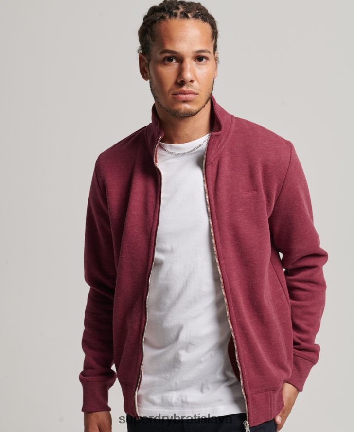 Superdry muži organická bavlna vintage logo zips track top 6B4ZTR5112 oblečenie červená