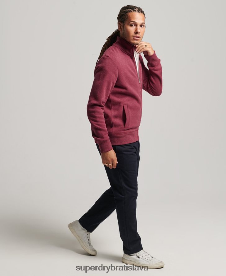 Superdry muži organická bavlna vintage logo zips track top 6B4ZTR5112 oblečenie červená