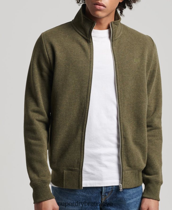 Superdry muži organická bavlna vintage logo zips track top 6B4ZTR5114 oblečenie kaki