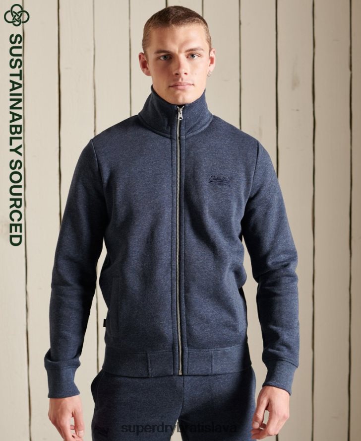 Superdry muži organická bavlna vintage logo zips track top 6B4ZTR5136 oblečenie námorníctvo