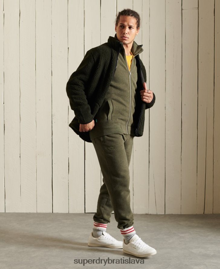 Superdry muži organická bavlna vintage logo zips track top 6B4ZTR5173 oblečenie kaki