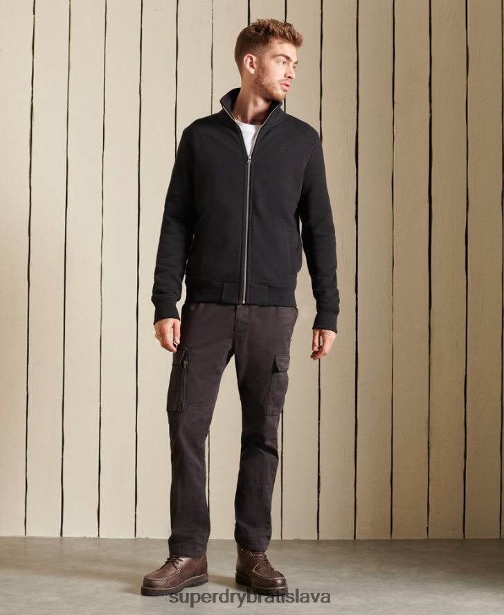 Superdry muži organická bavlna vintage logo zips track top 6B4ZTR5211 oblečenie čierna