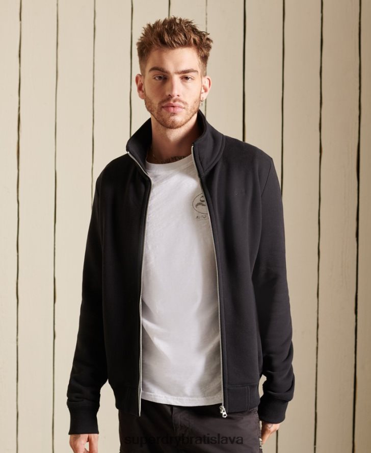 Superdry muži organická bavlna vintage logo zips track top 6B4ZTR5211 oblečenie čierna