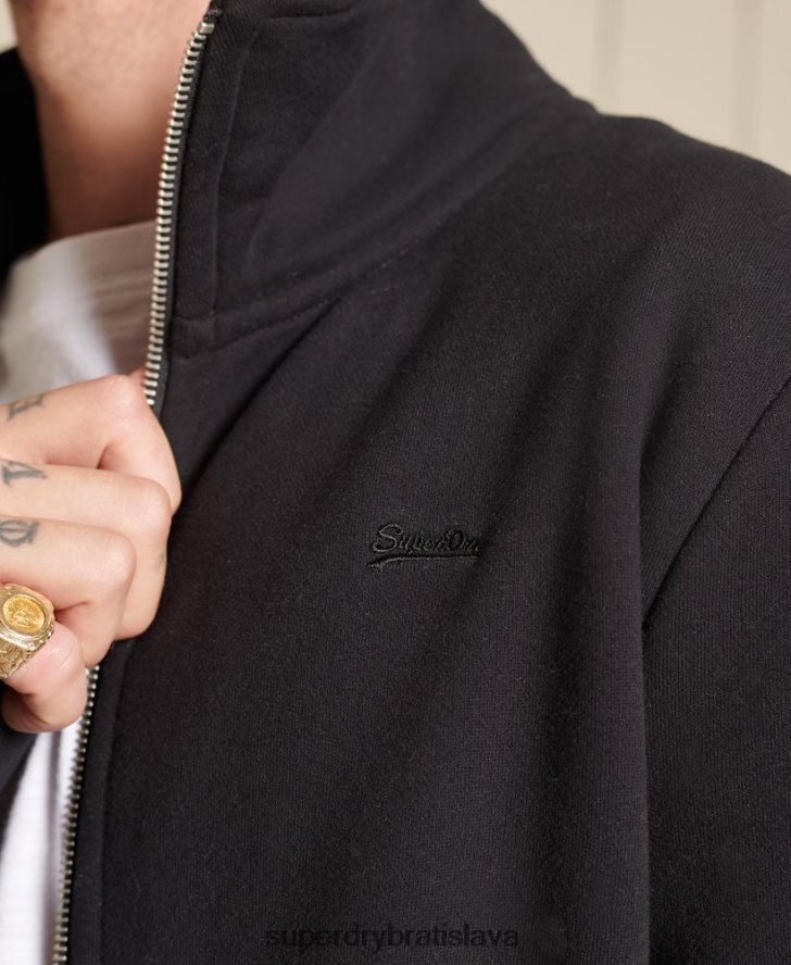 Superdry muži organická bavlna vintage logo zips track top 6B4ZTR5211 oblečenie čierna