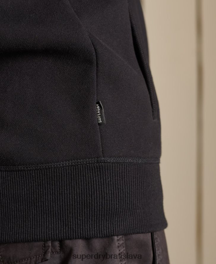 Superdry muži organická bavlna vintage logo zips track top 6B4ZTR5211 oblečenie čierna