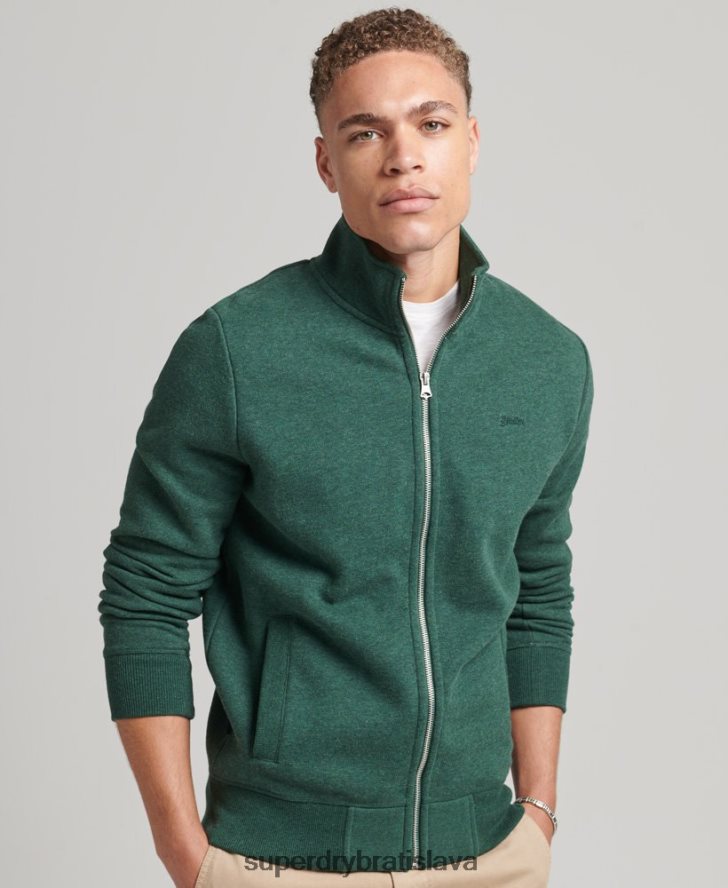 Superdry muži organická bavlna vintage logo zips track top 6B4ZTR842 oblečenie zelená