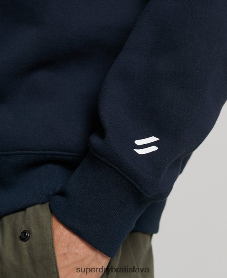 Superdry muži športová mikina na polovičný zips 6B4ZTR621 oblečenie námorníctvo