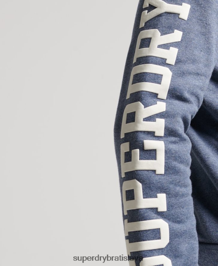 Superdry muži športová mikina na zips do posilňovne 6B4ZTR468 oblečenie námorníctvo