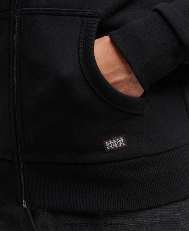 Superdry muži športová mikina na zips do posilňovne 6B4ZTR473 oblečenie čierna