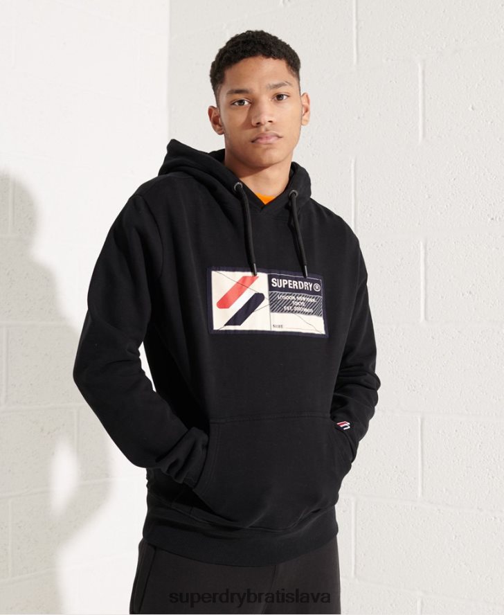 Superdry muži športová mikina s kapucňou 6B4ZTR5060 oblečenie čierna