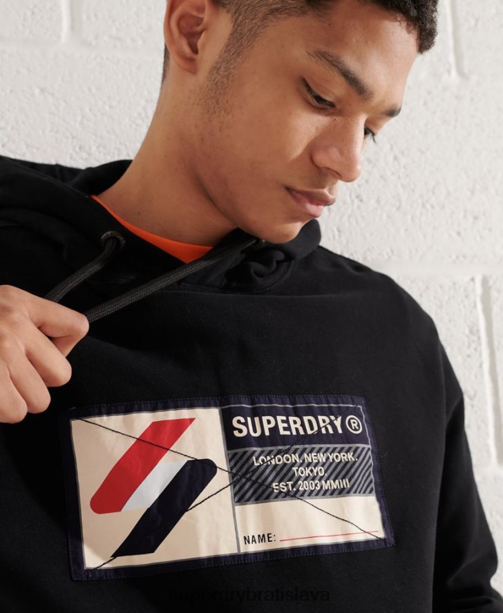 Superdry muži športová mikina s kapucňou 6B4ZTR5060 oblečenie čierna