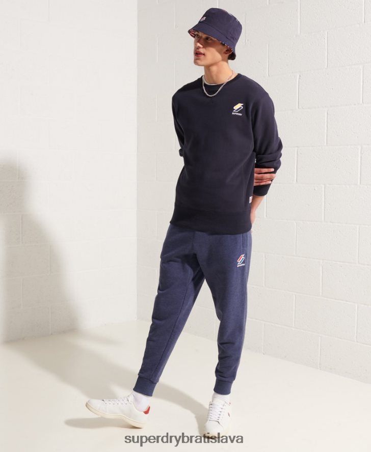 Superdry muži Športová základná mikina s výstrihom 6B4ZTR5209 oblečenie námorníctvo
