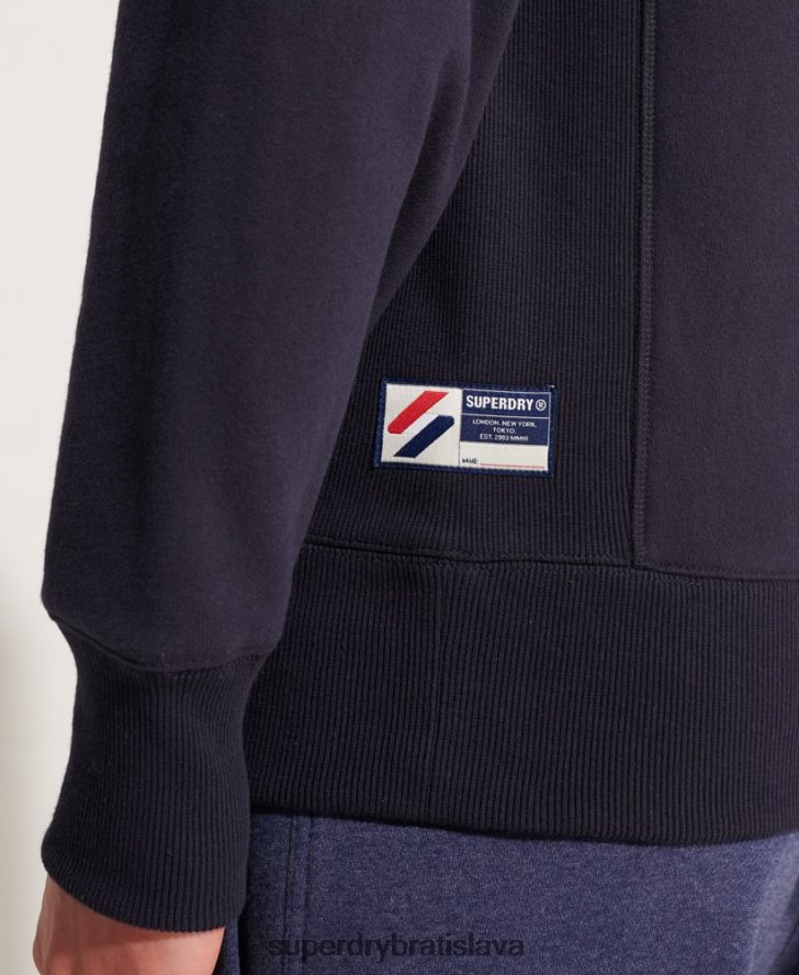 Superdry muži Športová základná mikina s výstrihom 6B4ZTR5209 oblečenie námorníctvo