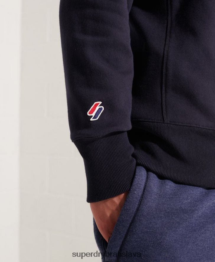 Superdry muži Športová základná mikina s výstrihom 6B4ZTR5209 oblečenie námorníctvo