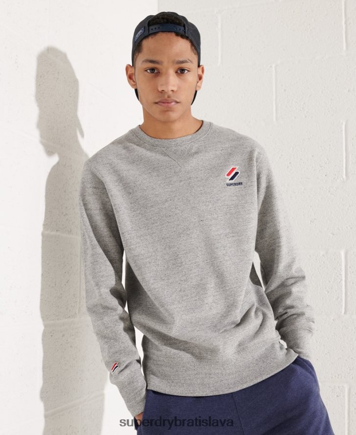 Superdry muži Športová základná mikina s výstrihom 6B4ZTR799 oblečenie svetlo šedá