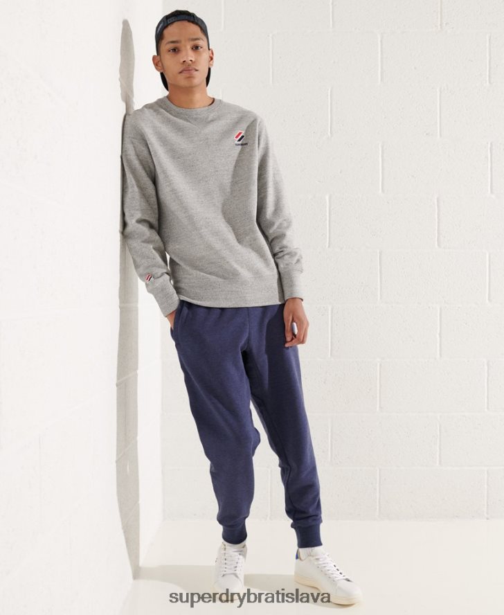 Superdry muži Športová základná mikina s výstrihom 6B4ZTR799 oblečenie svetlo šedá