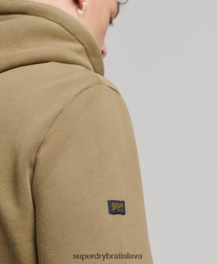 Superdry muži prémiová prefarbená mikina s vintage logom 6B4ZTR524 oblečenie kaki