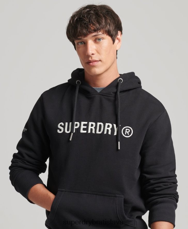 Superdry muži pracovná mikina s logom vintage korporácie 6B4ZTR5169 oblečenie čierna