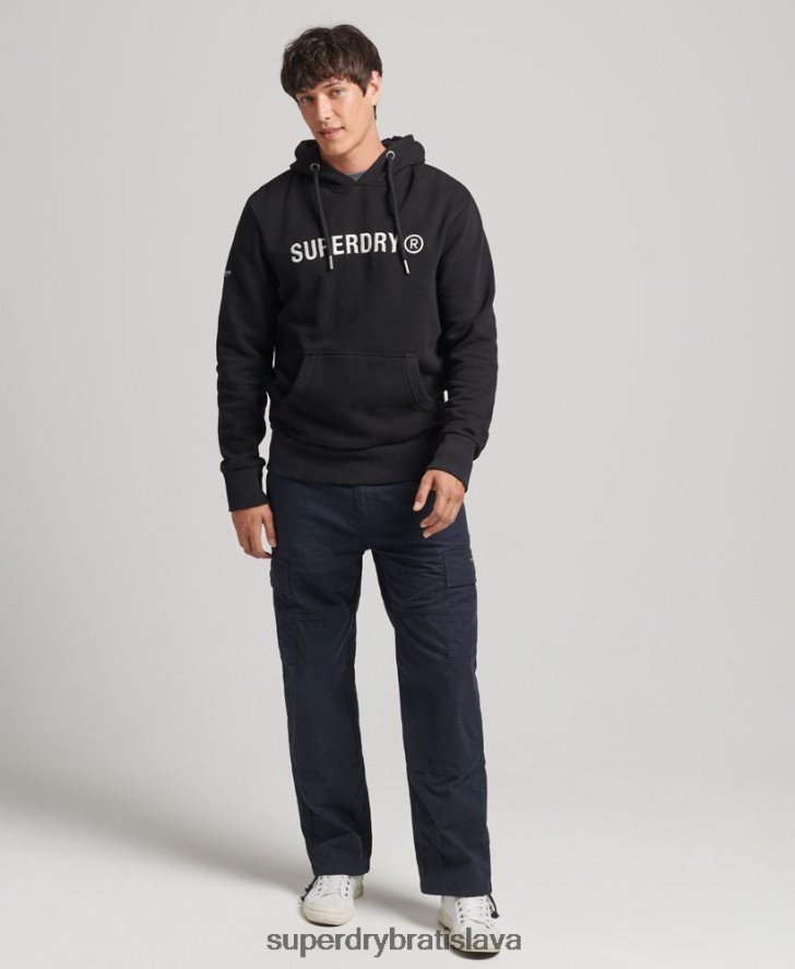 Superdry muži pracovná mikina s logom vintage korporácie 6B4ZTR5169 oblečenie čierna