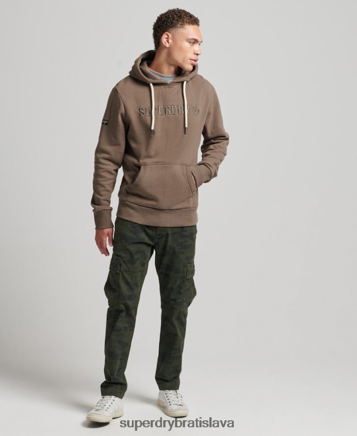 Superdry muži pracovná mikina s logom vintage korporácie 6B4ZTR5170 oblečenie kaki