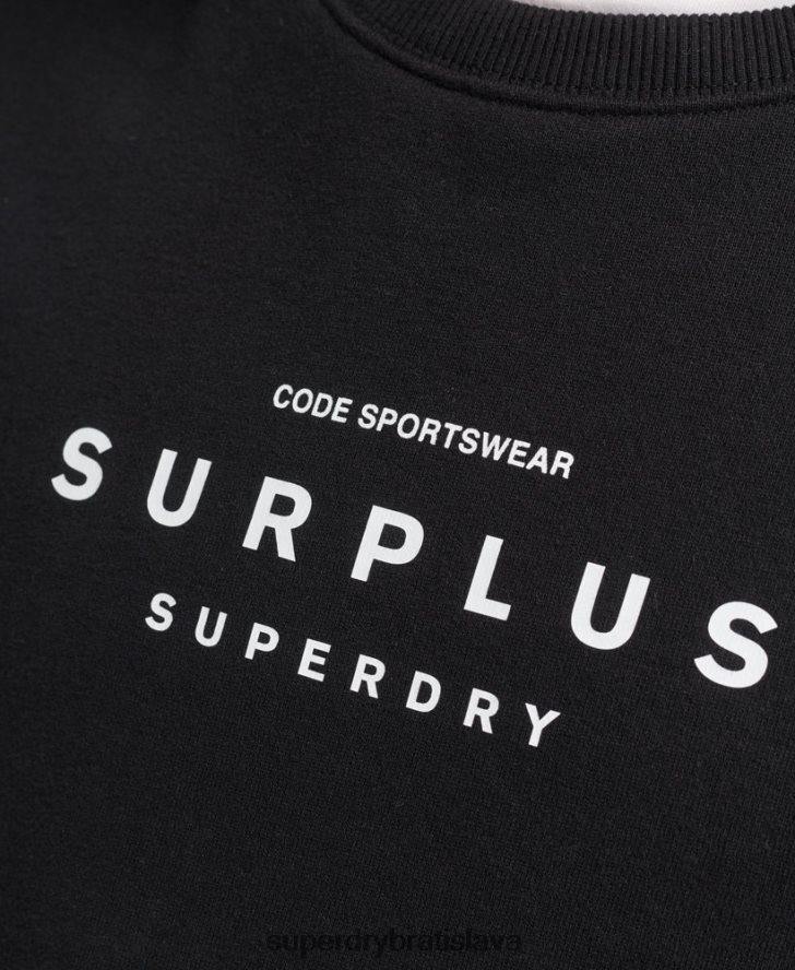 Superdry muži prebytočná grafická voľná crew mikina 6B4ZTR819 oblečenie čierna