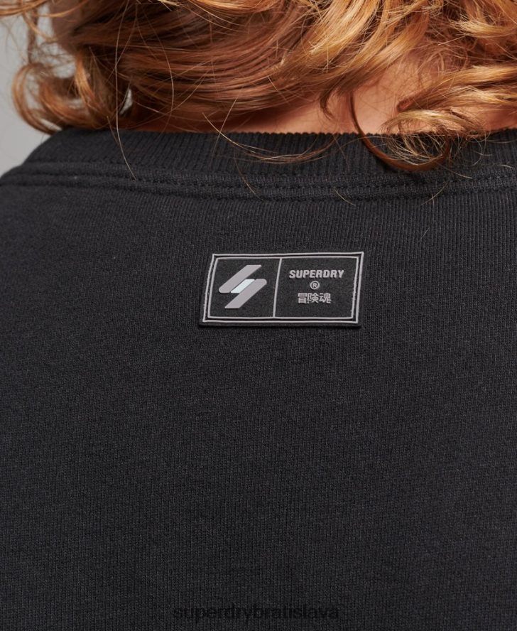 Superdry muži prebytočná grafická voľná crew mikina 6B4ZTR819 oblečenie čierna