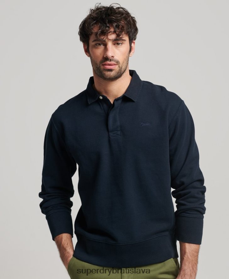 Superdry muži prefarbená rugbyová mikina 6B4ZTR585 oblečenie námorníctvo