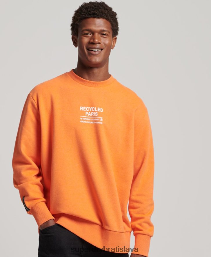 Superdry muži recyklovaná mestská mikina 6B4ZTR830 oblečenie oranžová