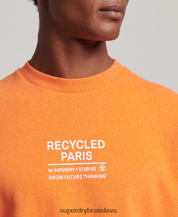 Superdry muži recyklovaná mestská mikina 6B4ZTR830 oblečenie oranžová