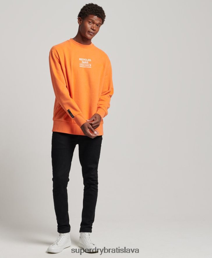 Superdry muži recyklovaná mestská mikina 6B4ZTR830 oblečenie oranžová