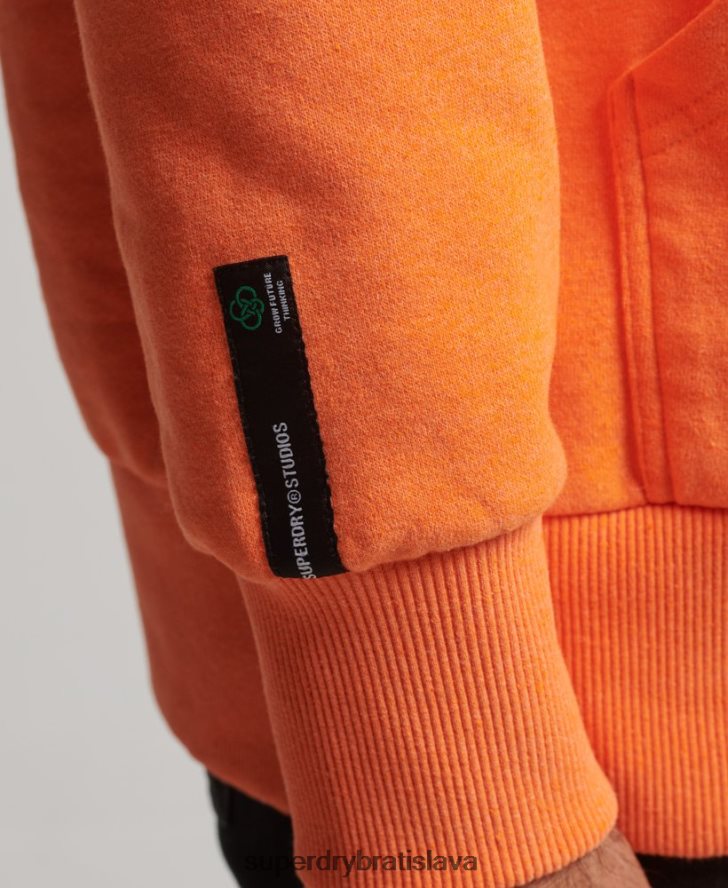 Superdry muži recyklovaná mestská mikina s kapucňou 6B4ZTR747 oblečenie oranžová