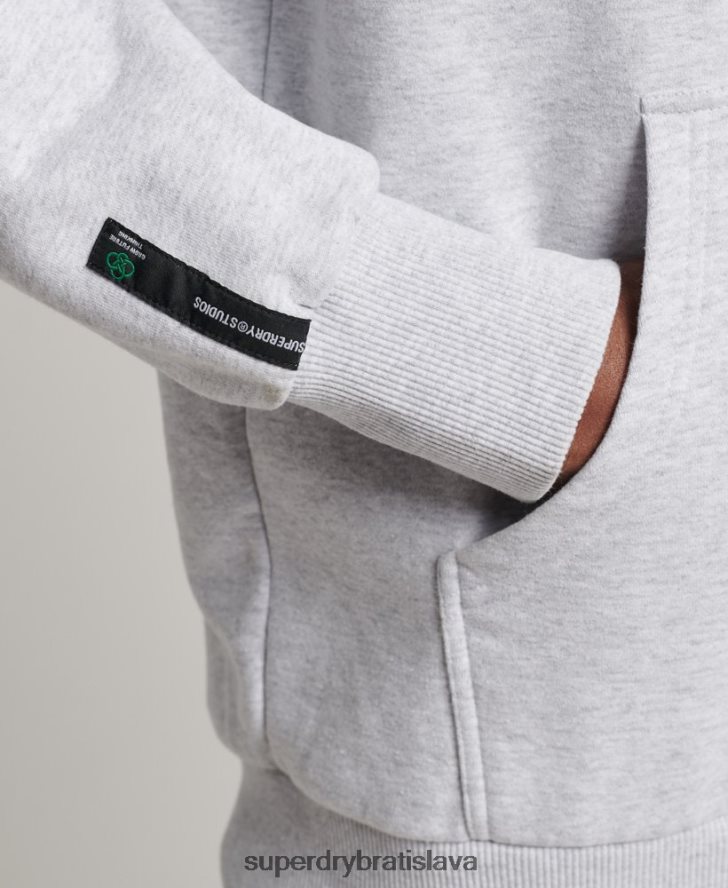 Superdry muži recyklovaná mestská mikina s kapucňou 6B4ZTR793 oblečenie svetlo šedá