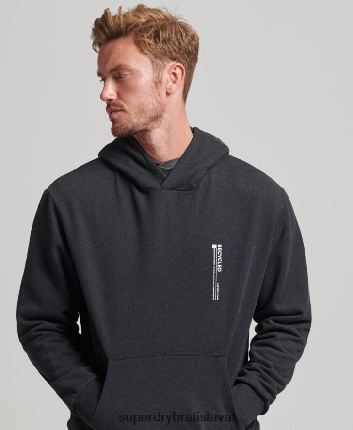 Superdry muži recyklovaná mikina s kapucňou po stranách 6B4ZTR4991 oblečenie čierna