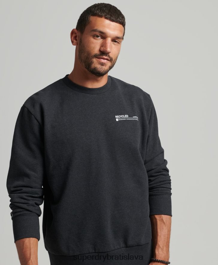Superdry muži recyklovaná mikro top crew mikina 6B4ZTR889 oblečenie čierna