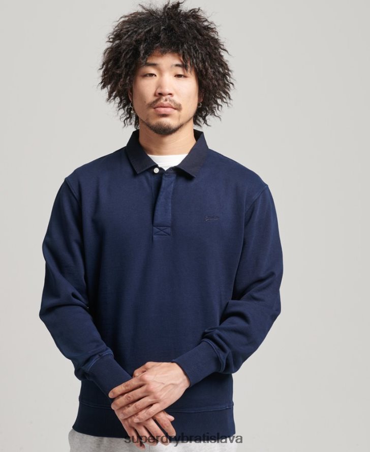 Superdry muži ročník rugby mikiny 6B4ZTR787 oblečenie námorníctvo