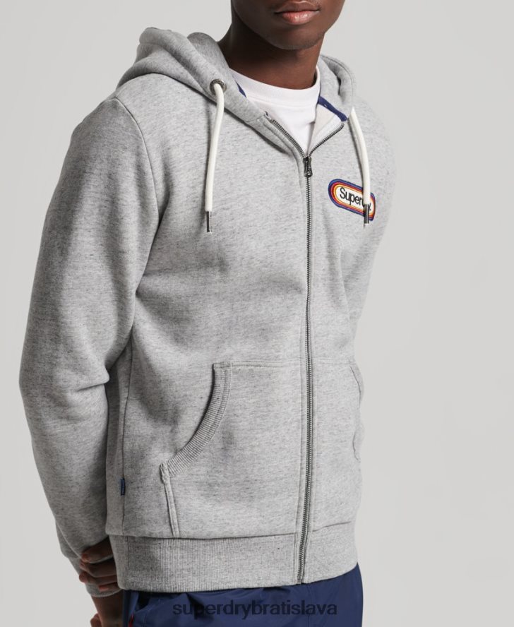 Superdry muži sezónna mikina na zips s vintage jadrom 6B4ZTR5163 oblečenie sivá