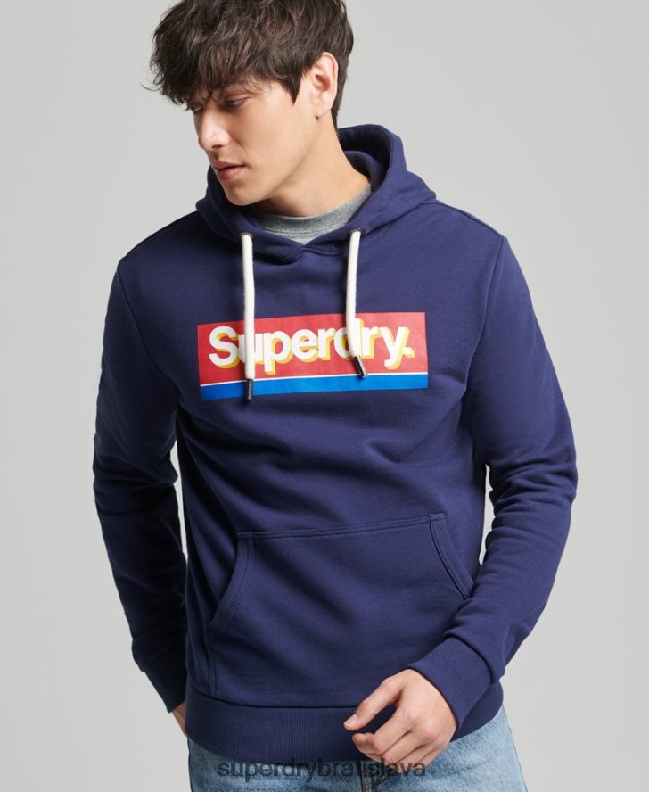 Superdry muži sezónna mikina s kapucňou s vintage core logom 6B4ZTR883 oblečenie námorníctvo