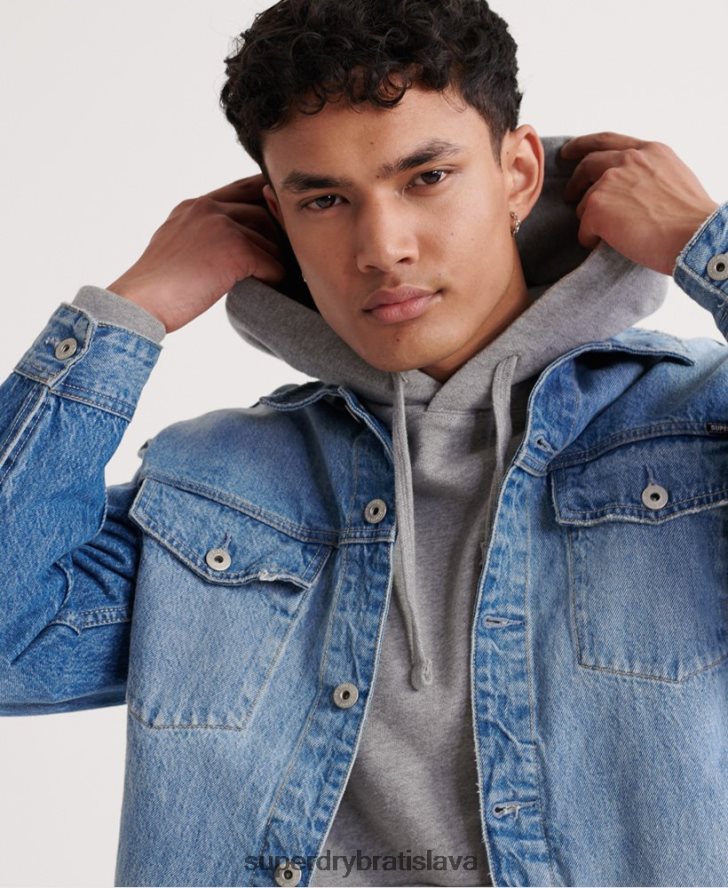 Superdry muži superštátna mikina s kapucňou 6B4ZTR902 oblečenie sivá