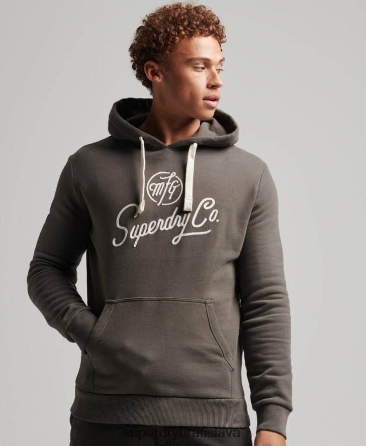 Superdry muži štýlová a vyrobená mikina s kapucňou 6B4ZTR815 oblečenie tmavošedý