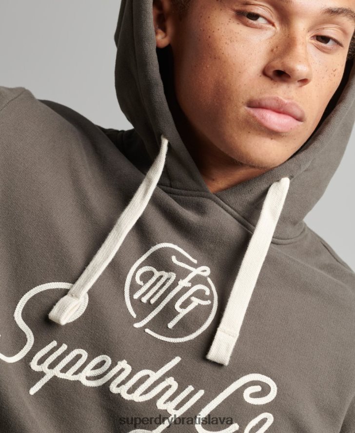 Superdry muži štýlová a vyrobená mikina s kapucňou 6B4ZTR815 oblečenie tmavošedý