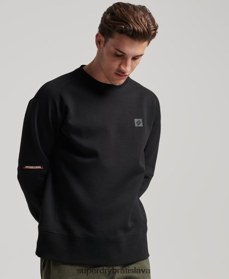 Superdry muži tech crew mikina 6B4ZTR504 oblečenie čierna