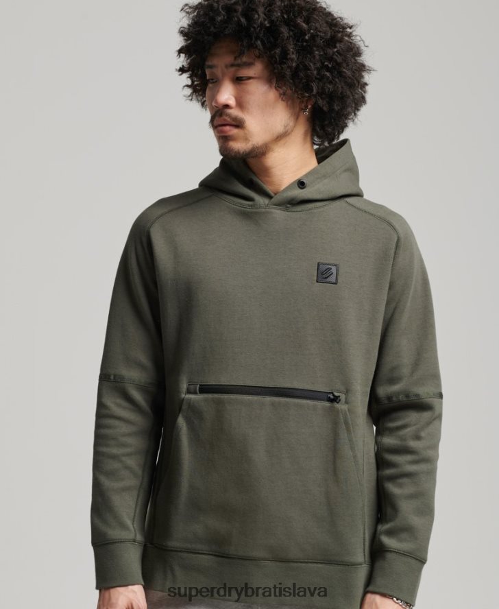 Superdry muži technická mikina s kapucňou 6B4ZTR5021 oblečenie kaki