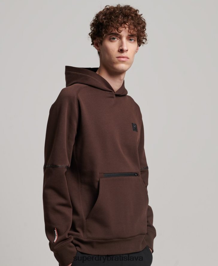 Superdry muži technická mikina s kapucňou 6B4ZTR648 oblečenie hnedá