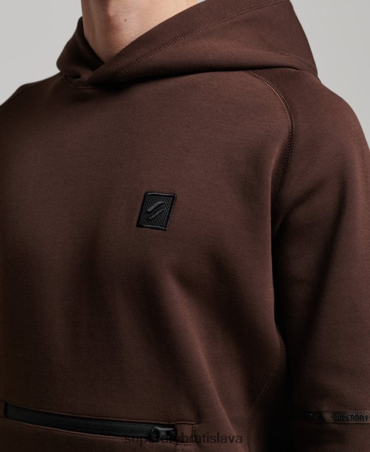 Superdry muži technická mikina s kapucňou 6B4ZTR648 oblečenie hnedá