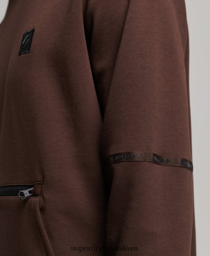 Superdry muži technická mikina s kapucňou 6B4ZTR648 oblečenie hnedá